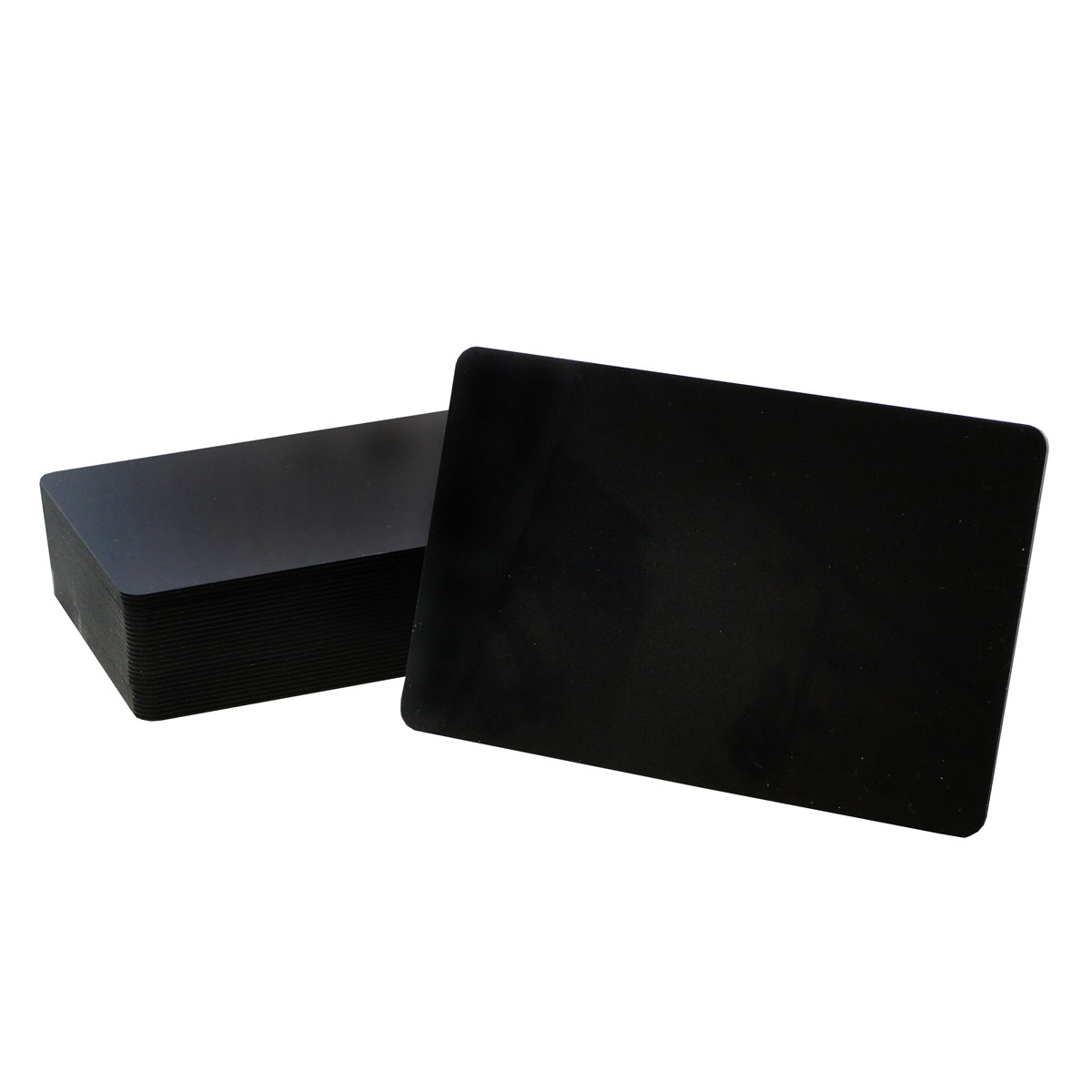 Blanko-Plastikkarten schwarz, matt/glänzend, 0.76mm